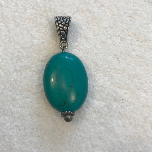 Jewelry - Turquoise and sterling pendant.